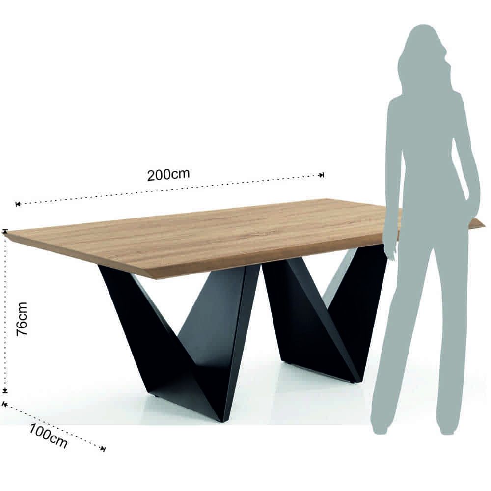 Tavolo da pranzo in metallo e legno MDF Added