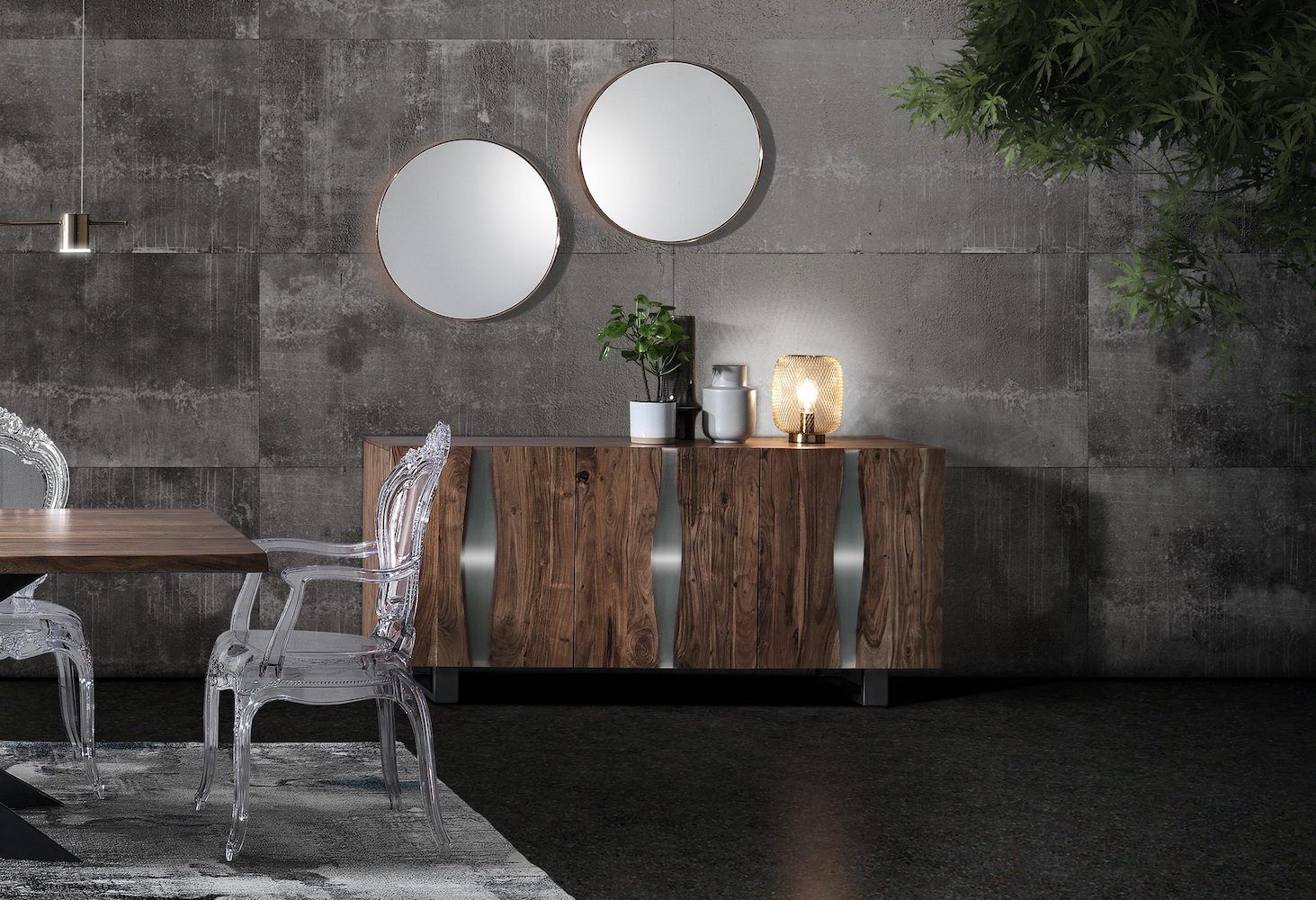 Credenza bassa in legno massello di acacia Riddal