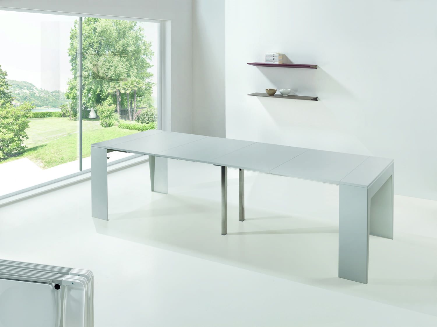 Consolle allungabile con sedie incorporate Glen