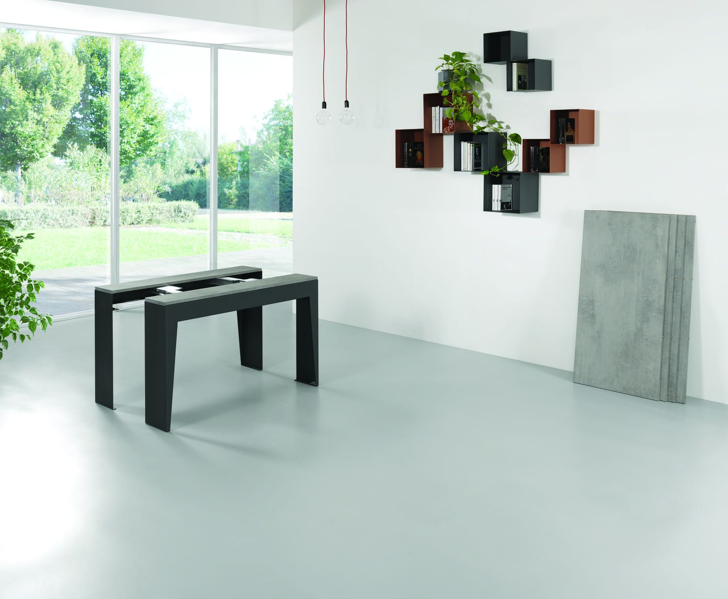 Tavolo consolle allungabile con sedie Glen