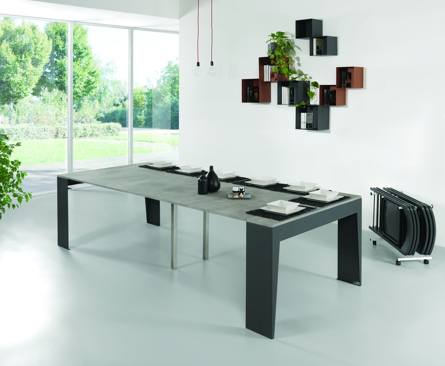 Tavolo consolle allungabile con sedie Glen