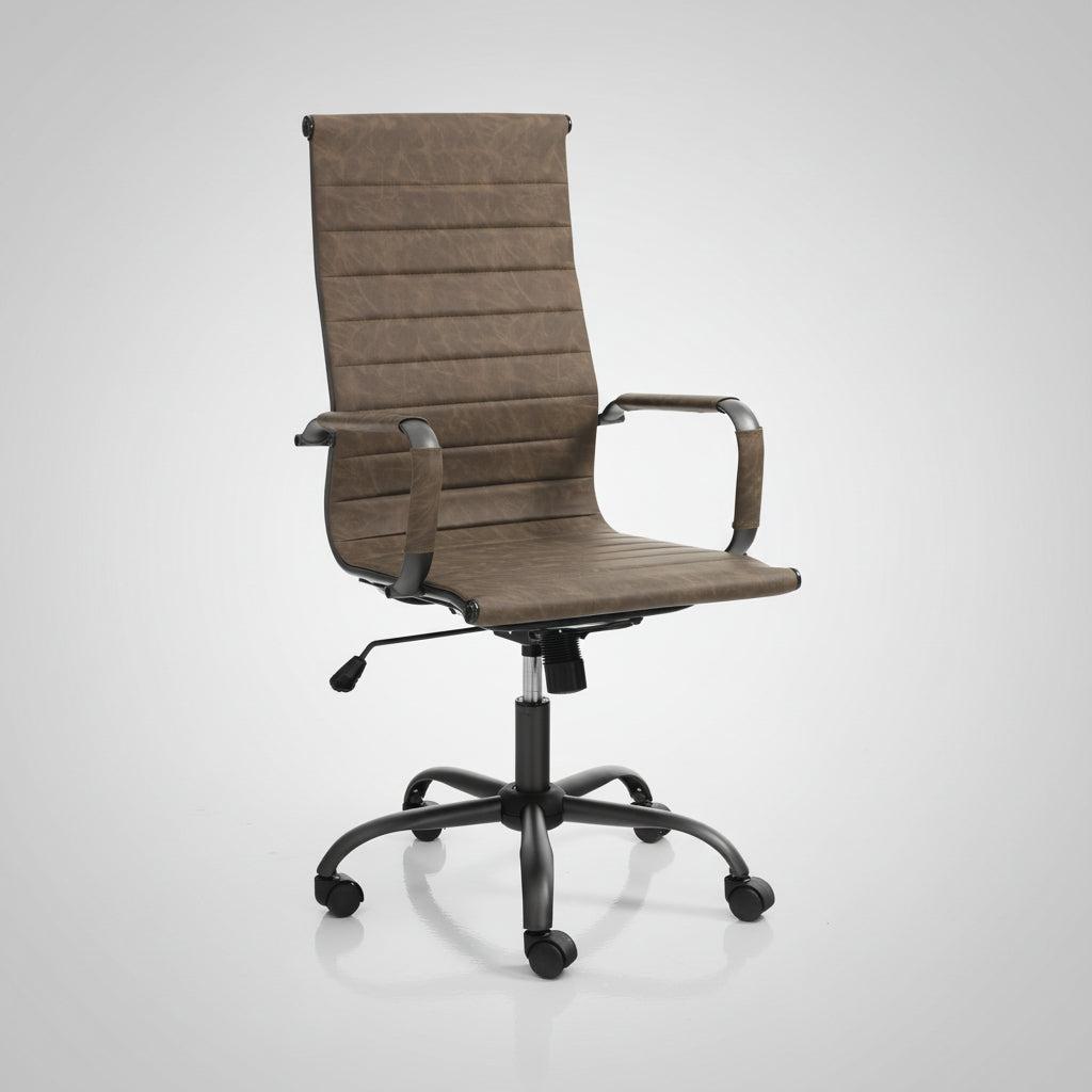 Poltrona direzionale regolabile in ecopelle Mastery Brown