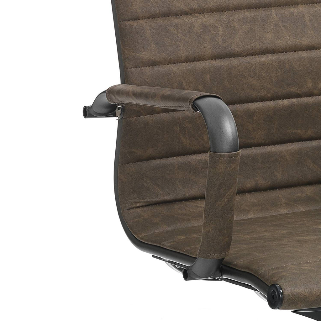 Poltrona direzionale regolabile in ecopelle Mastery Brown