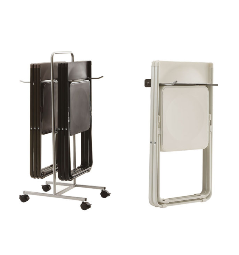 Set 4 sedie pieghevoli salvaspazio + carrello o gancio Trixy