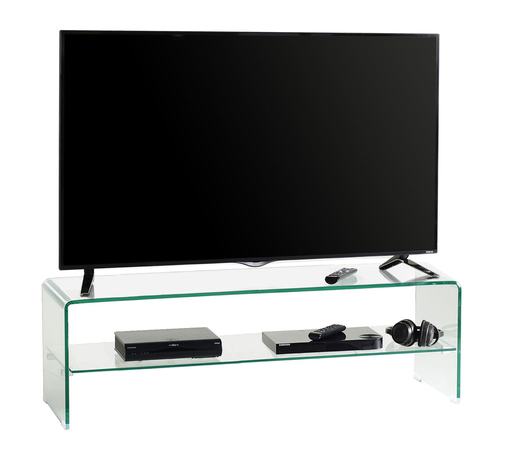 Porta TV in vetro curvato trasparente Fancy 130