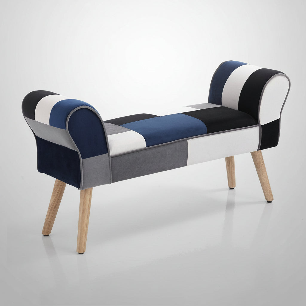 Panca patchwork design moderno Axel