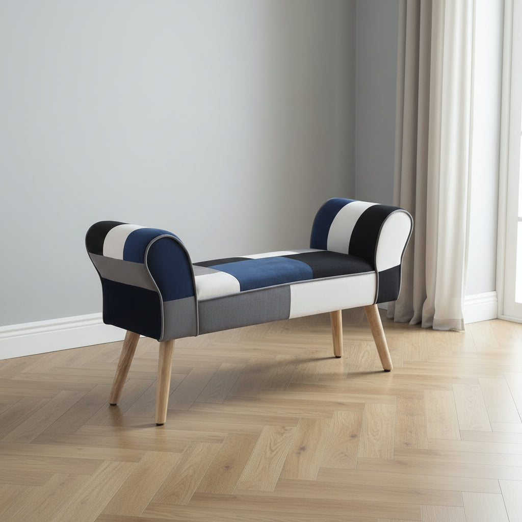 Panca patchwork design moderno Axel