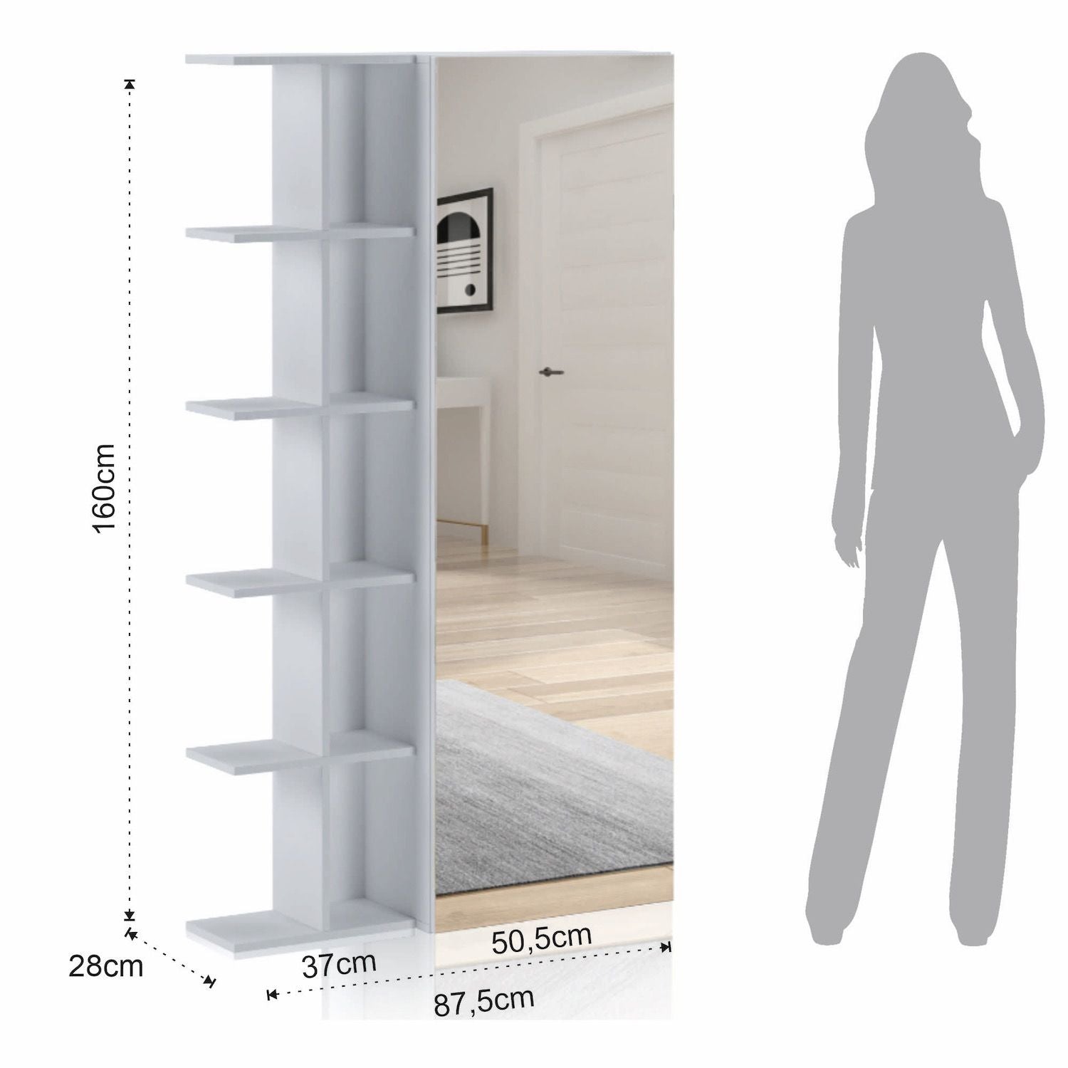 Armadio guardaroba per ingresso con libreria Keris