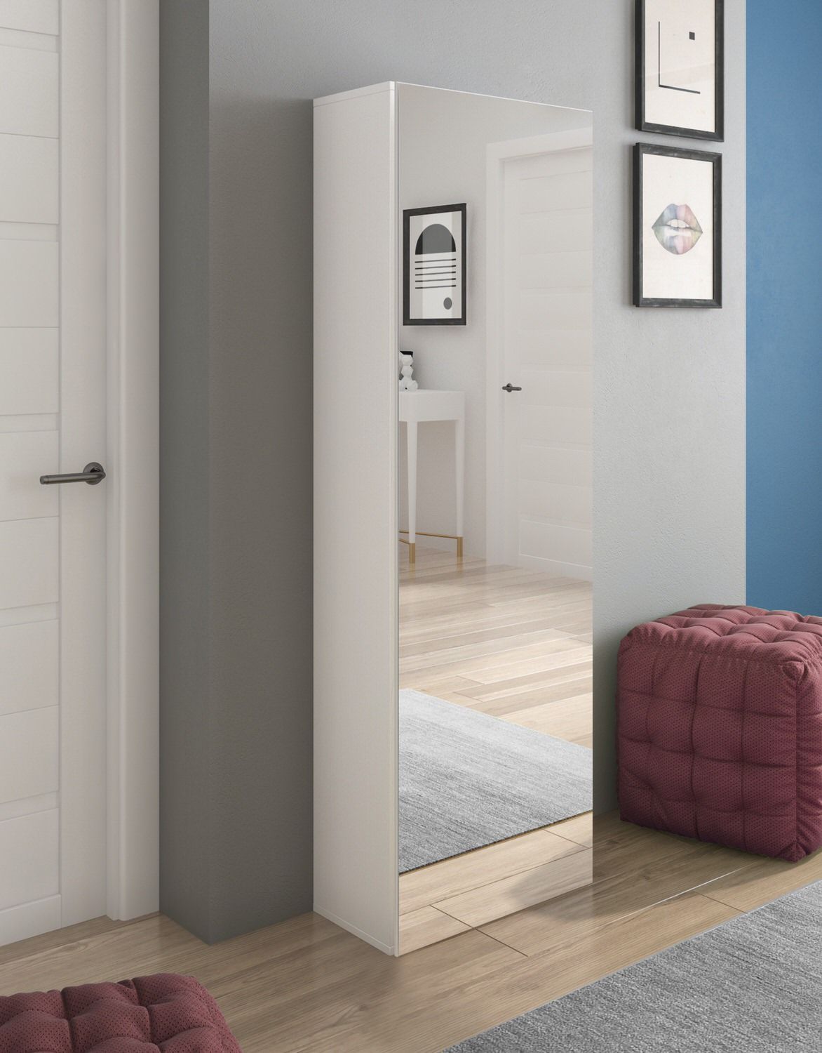 Armadio guardaroba ingresso con specchio Keris B