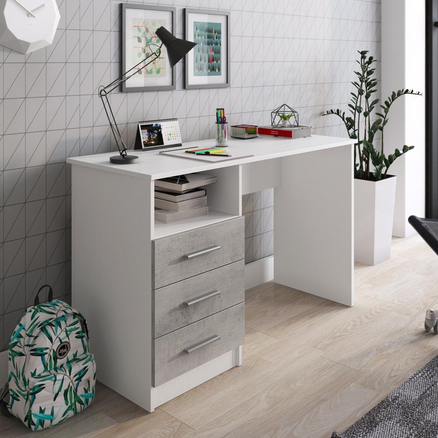 Scrivania con cassetti design moderno Skakko