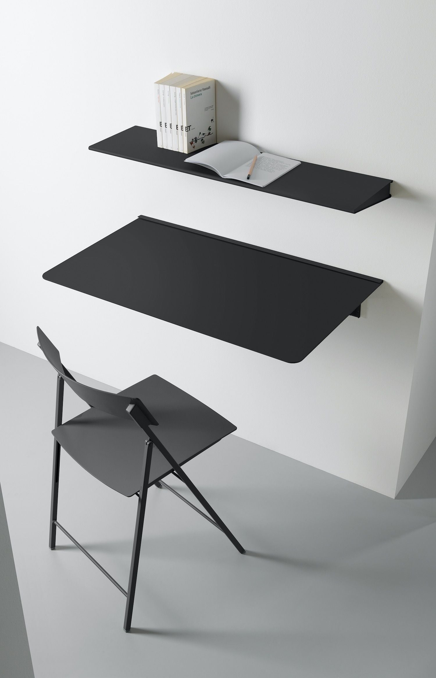 Scrivania a scomparsa richiudibile a muro in alluminio Turing