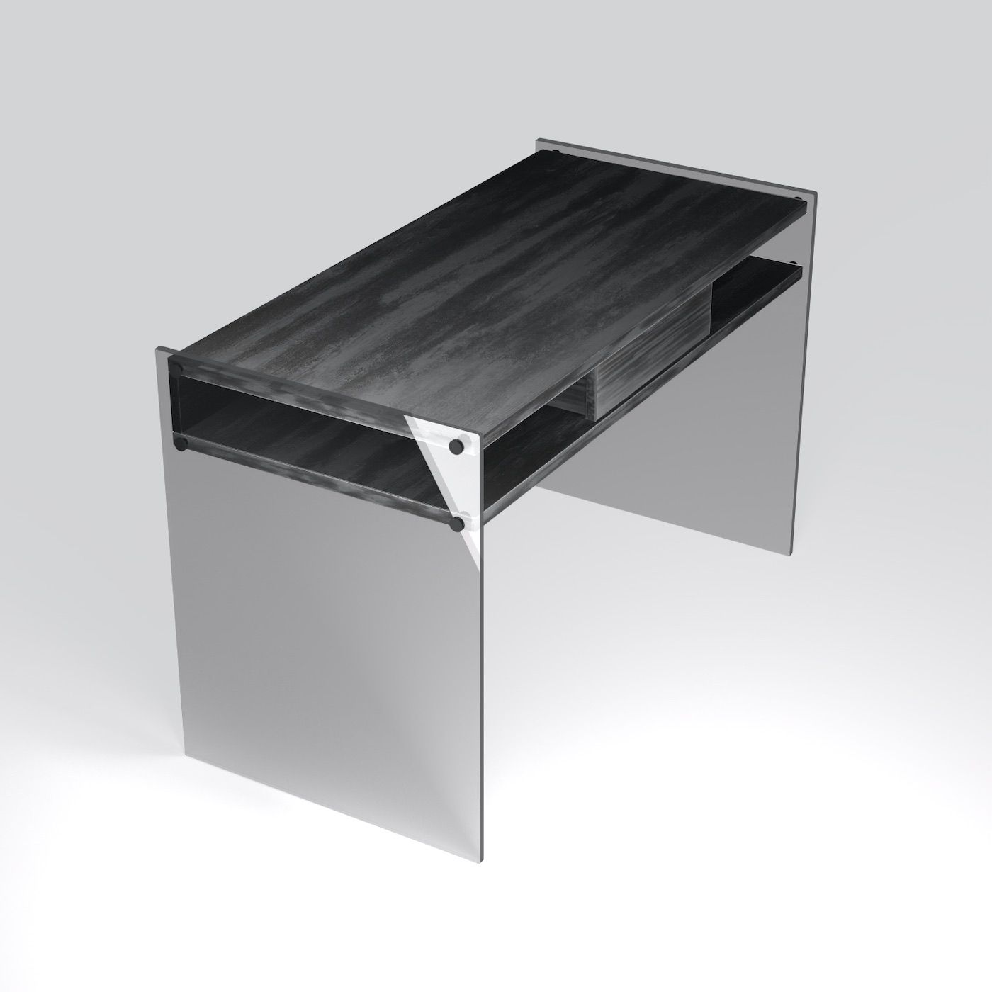 Scrivania design in vetro e laminato Patrik