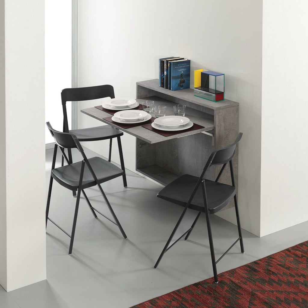 Scrivania a scomparsa con 3 sedie incorporate Jacob