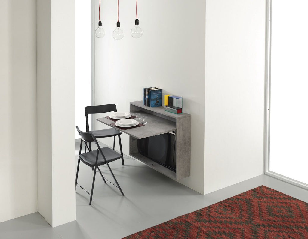 Scrivania a scomparsa con 3 sedie incorporate Jacob