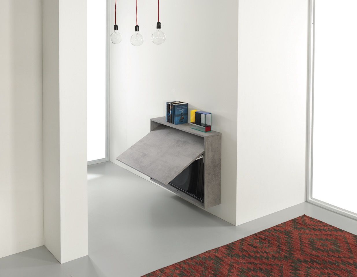 Scrivania a scomparsa con 3 sedie incorporate Jacob