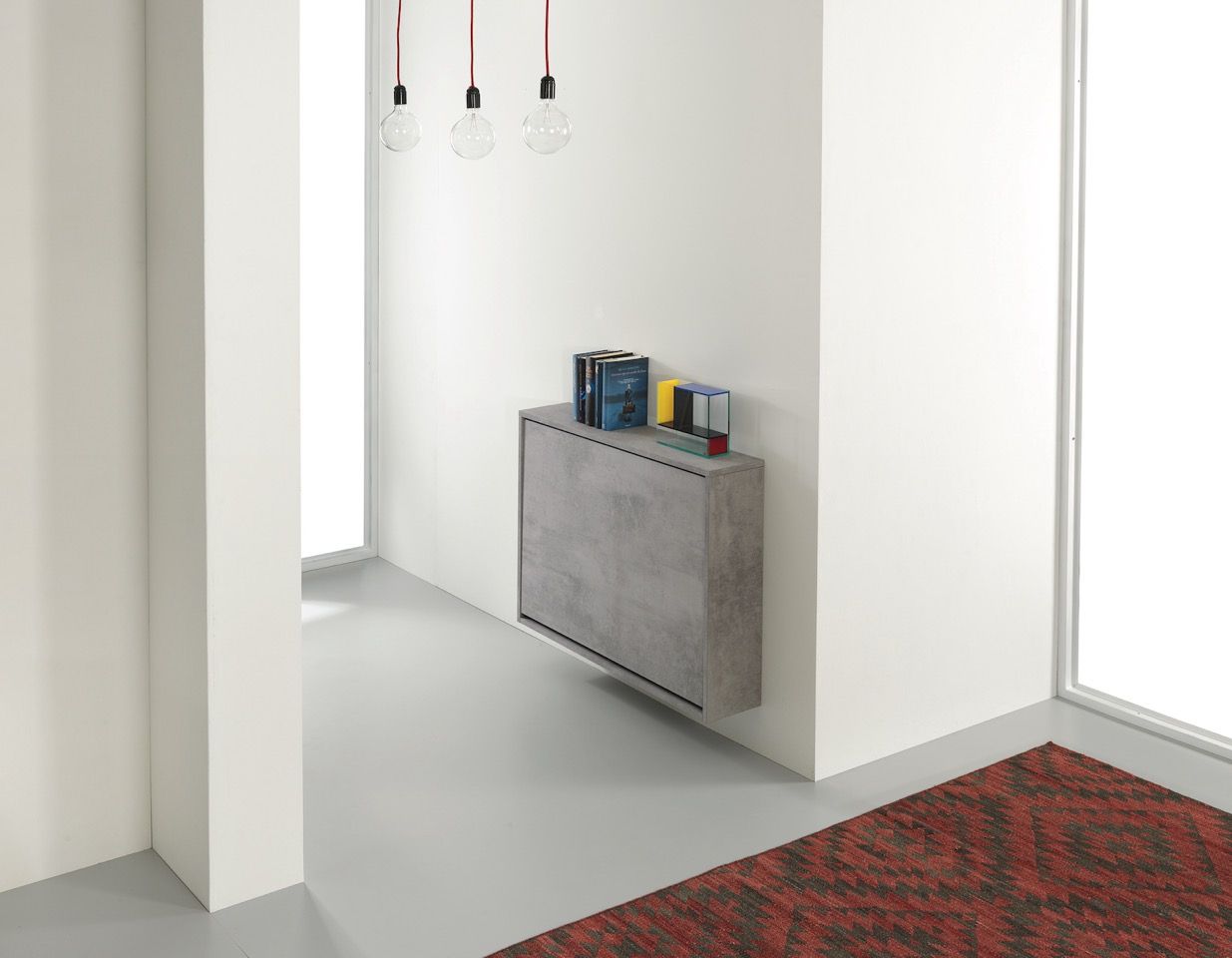 Scrivania a scomparsa con 3 sedie incorporate Jacob