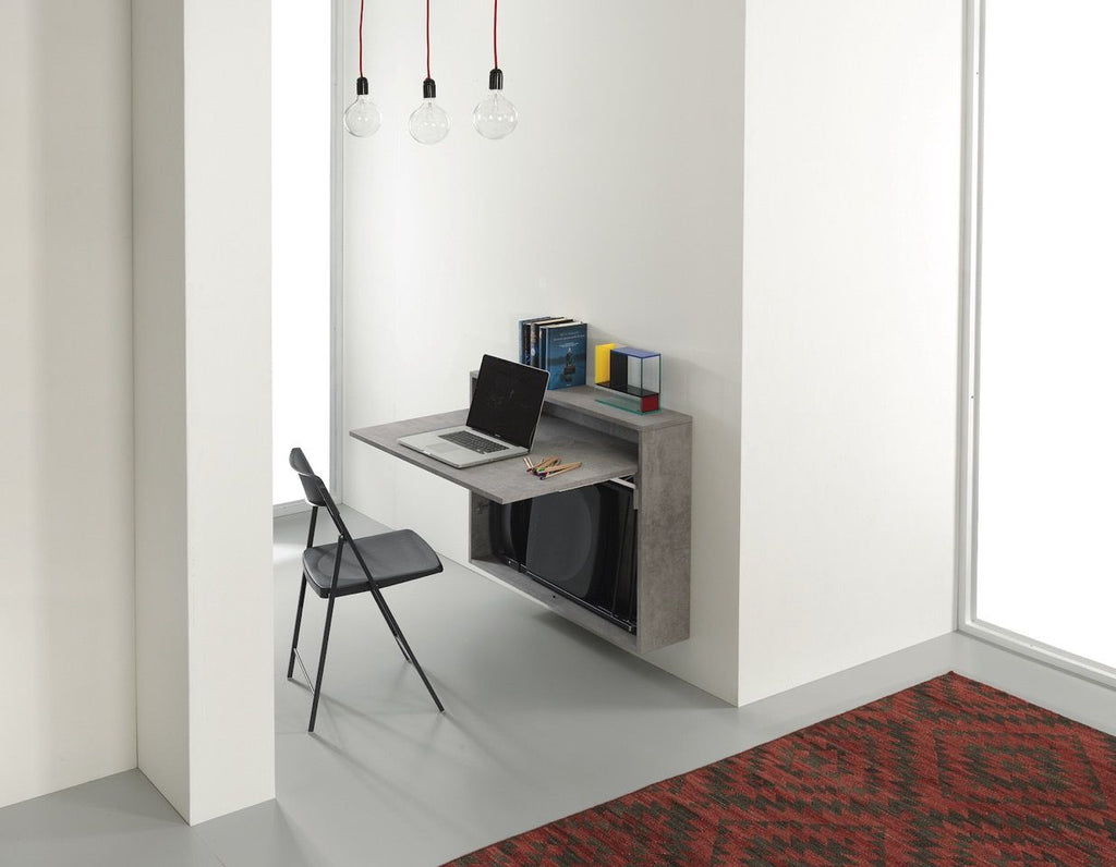 Scrivania a scomparsa con 3 sedie incorporate Jacob