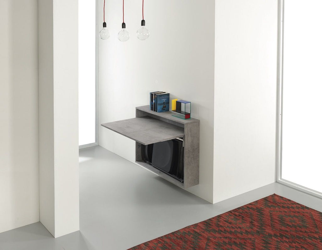 Scrivania a scomparsa con 3 sedie incorporate Jacob