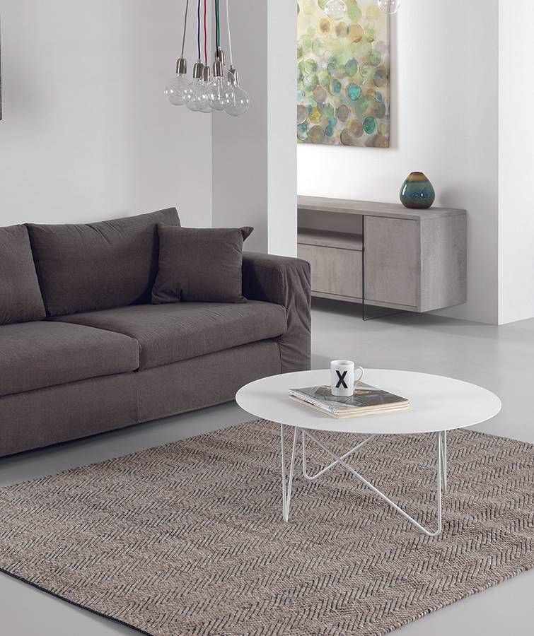 Tavolino da salotto rotondo in acciaio Kristin