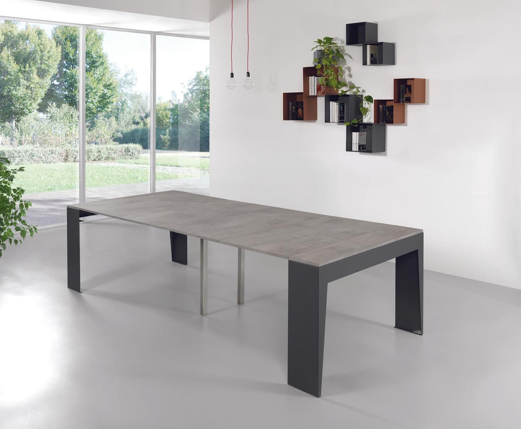 Tavolo consolle allungabile in acciaio e laminato Glen 120