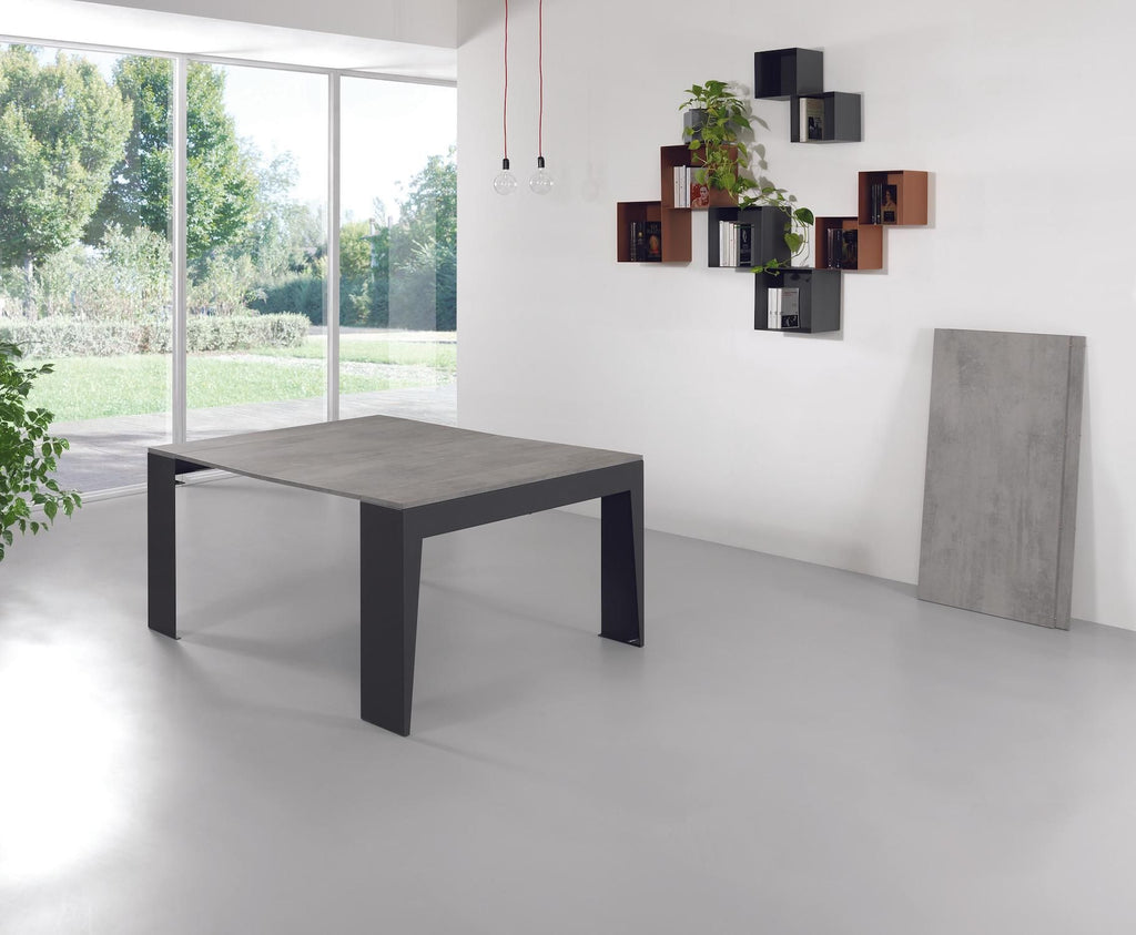 Tavolo consolle allungabile in acciaio e laminato Glen 120
