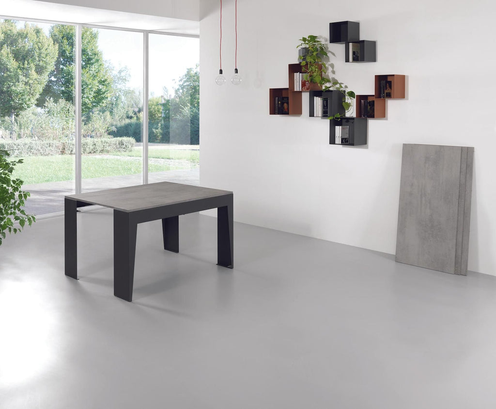 Tavolo consolle allungabile in acciaio e laminato Glen 120