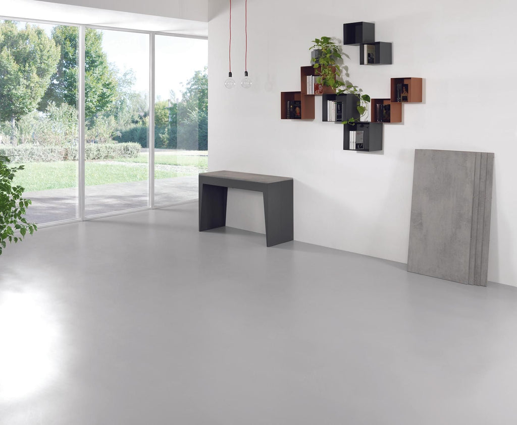 Tavolo consolle allungabile in acciaio e laminato Glen 120