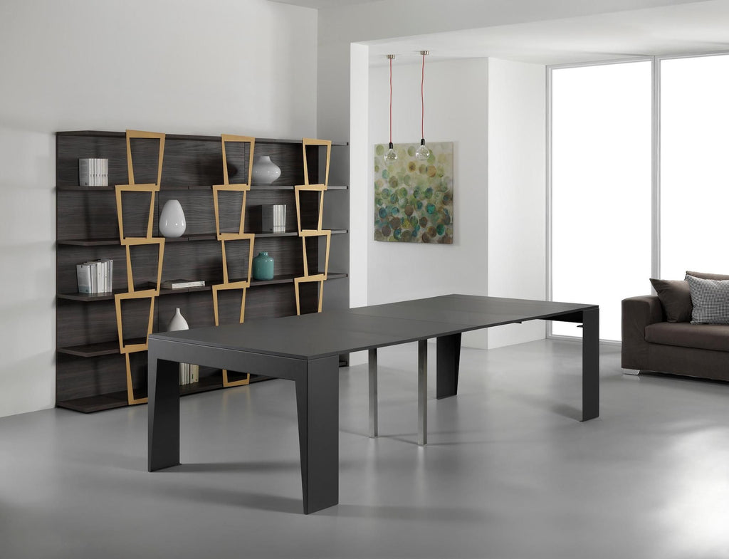 Tavolo consolle allungabile in acciaio e laminato Glen 120