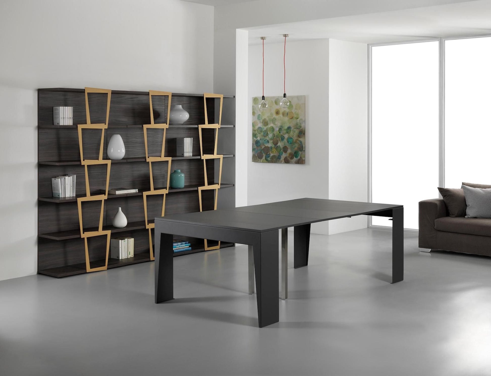 Tavolo consolle allungabile in acciaio e laminato Glen 120