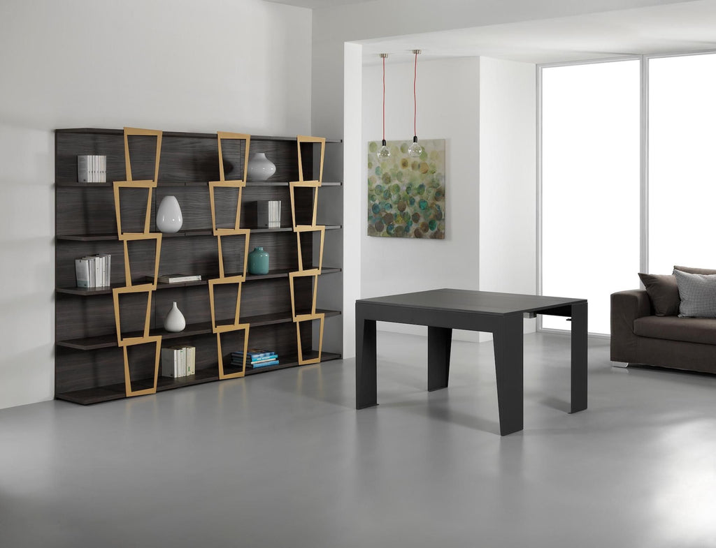 Tavolo consolle allungabile in acciaio e laminato Glen 120