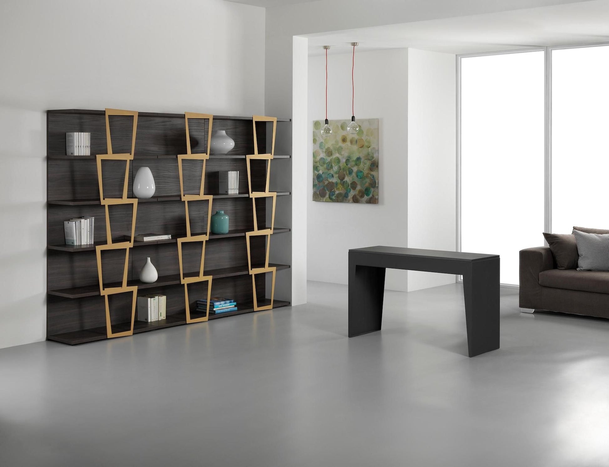 Tavolo consolle allungabile in acciaio e laminato Glen 120