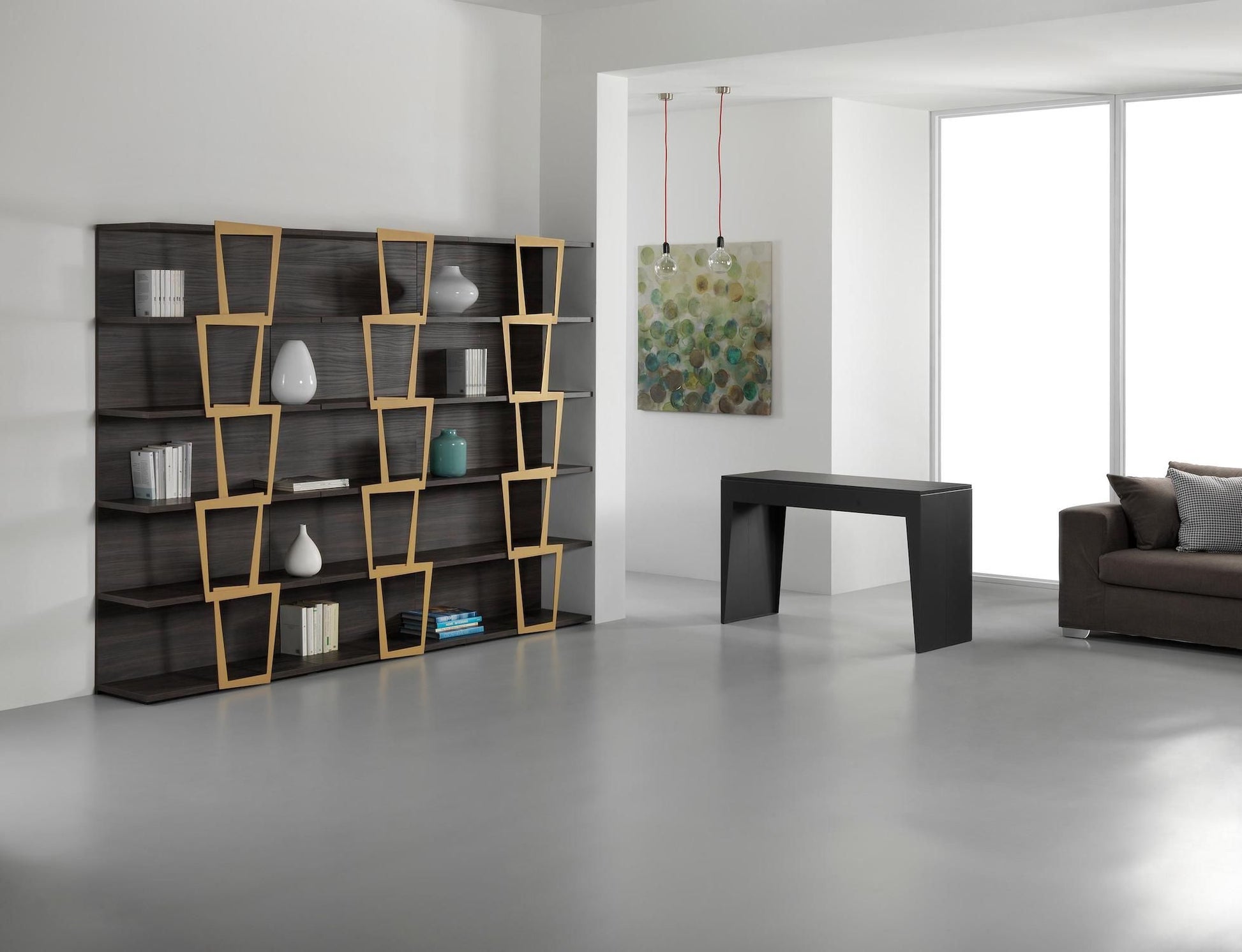 Tavolo consolle allungabile in acciaio e laminato Glen 120