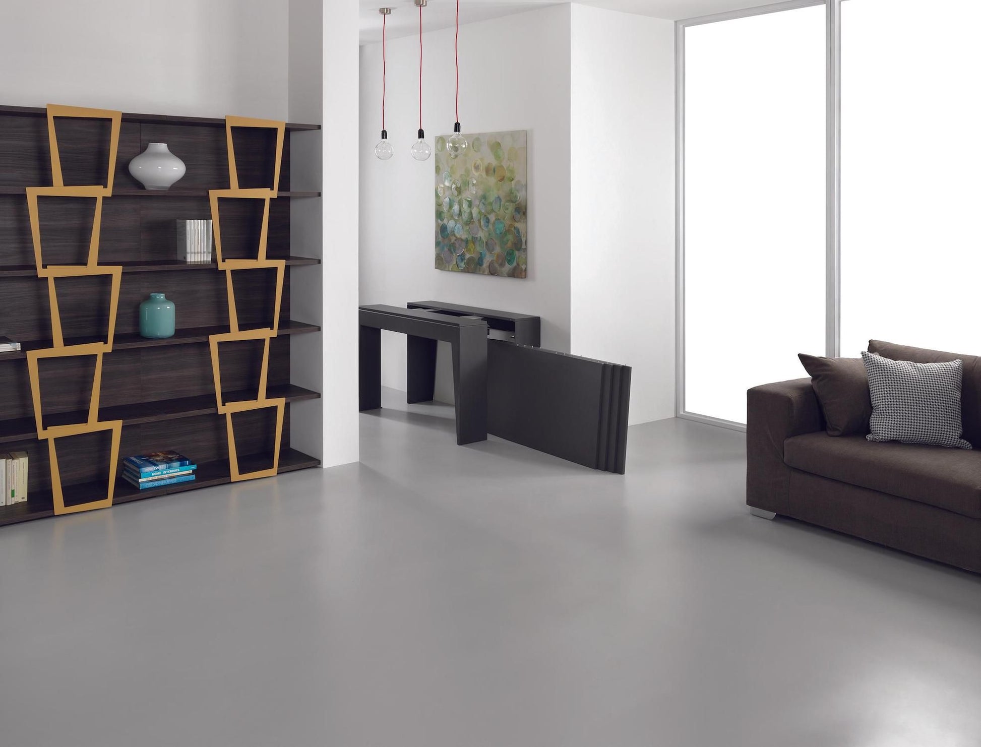 Tavolo consolle allungabile in acciaio e laminato Glen 120