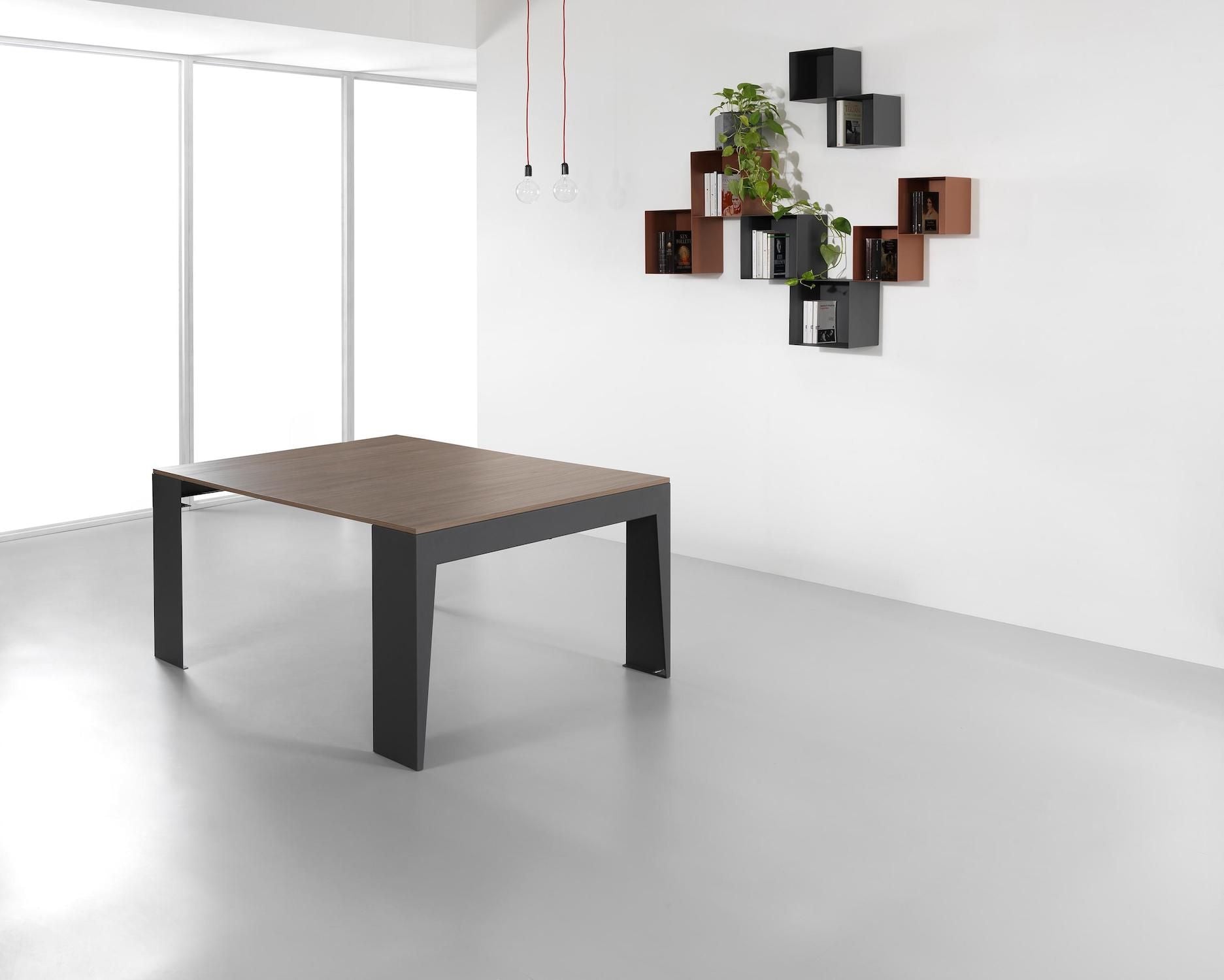 Tavolo consolle allungabile in acciaio e laminato Glen 120