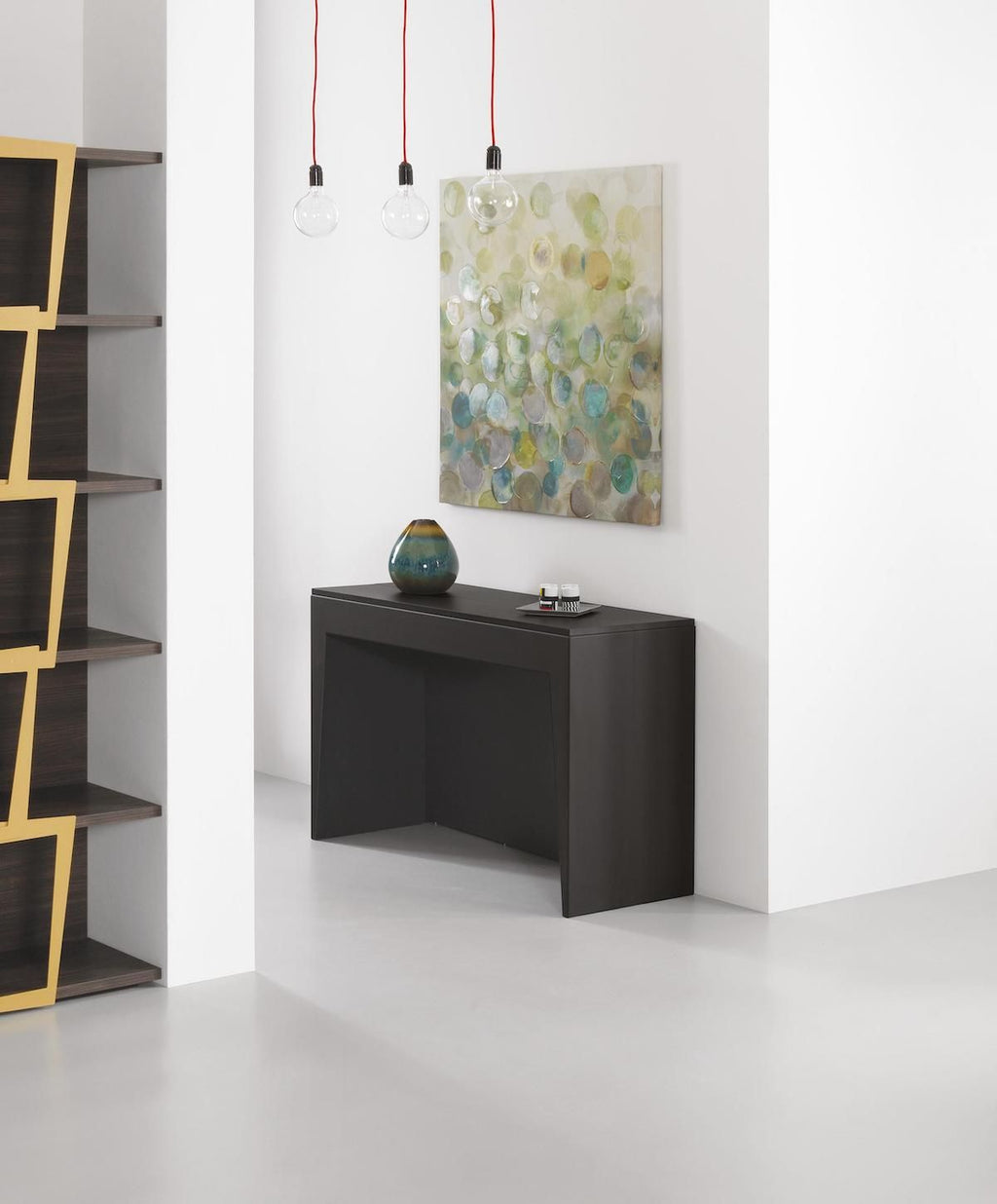 Tavolo consolle allungabile in acciaio e laminato Glen 120