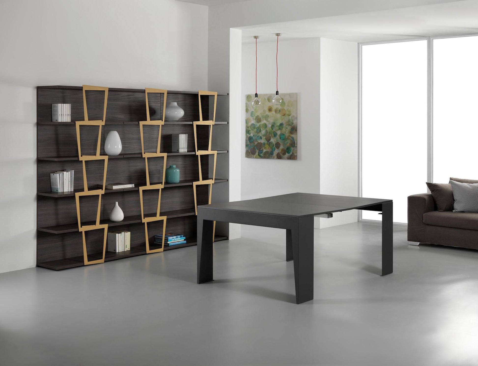 Tavolo consolle allungabile in acciaio e laminato Glen 120