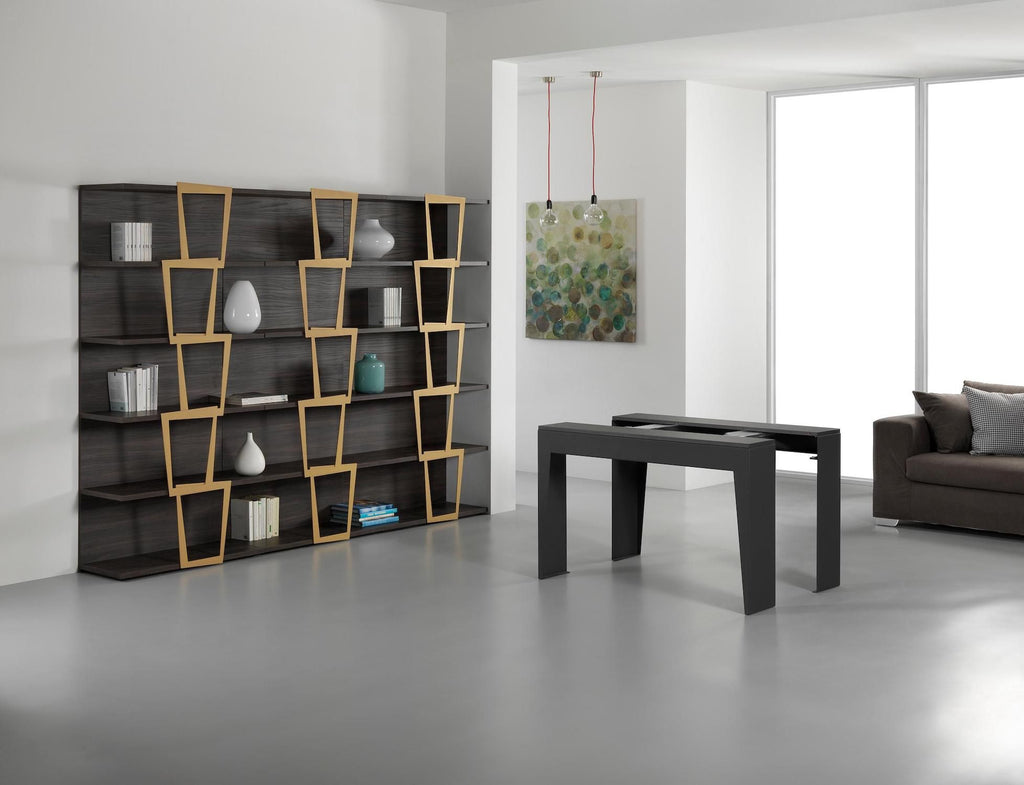Tavolo consolle allungabile in acciaio e laminato Glen 120