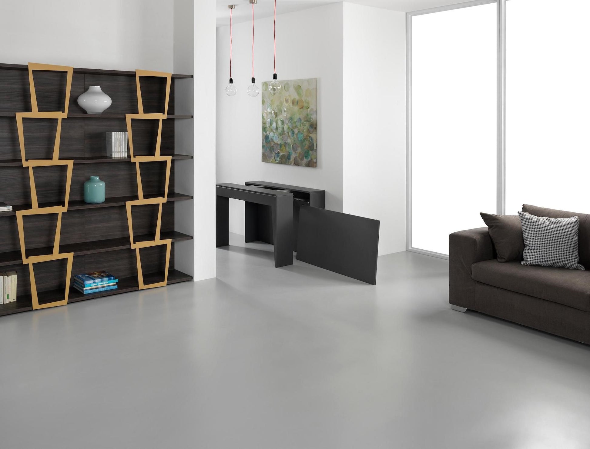 Tavolo consolle allungabile in acciaio e laminato Glen 120