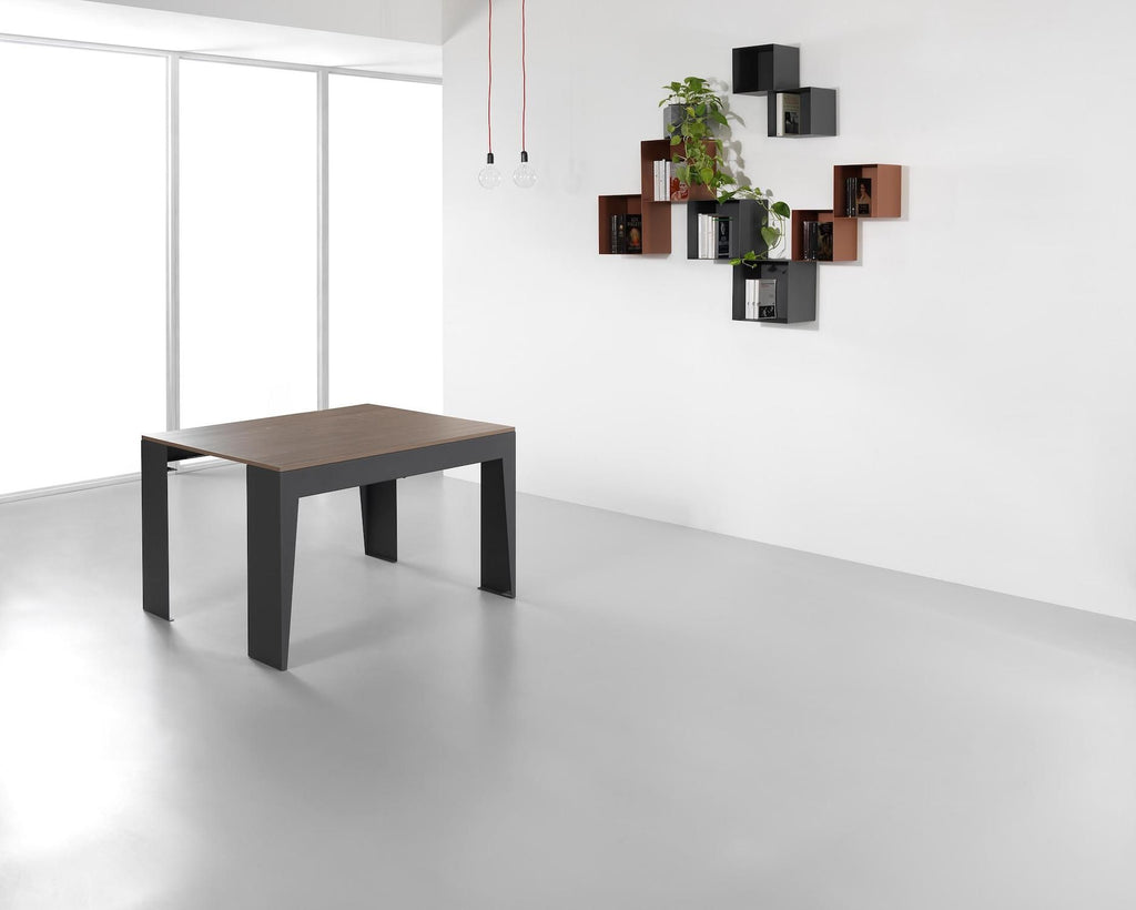 Tavolo consolle allungabile in acciaio e laminato Glen 120