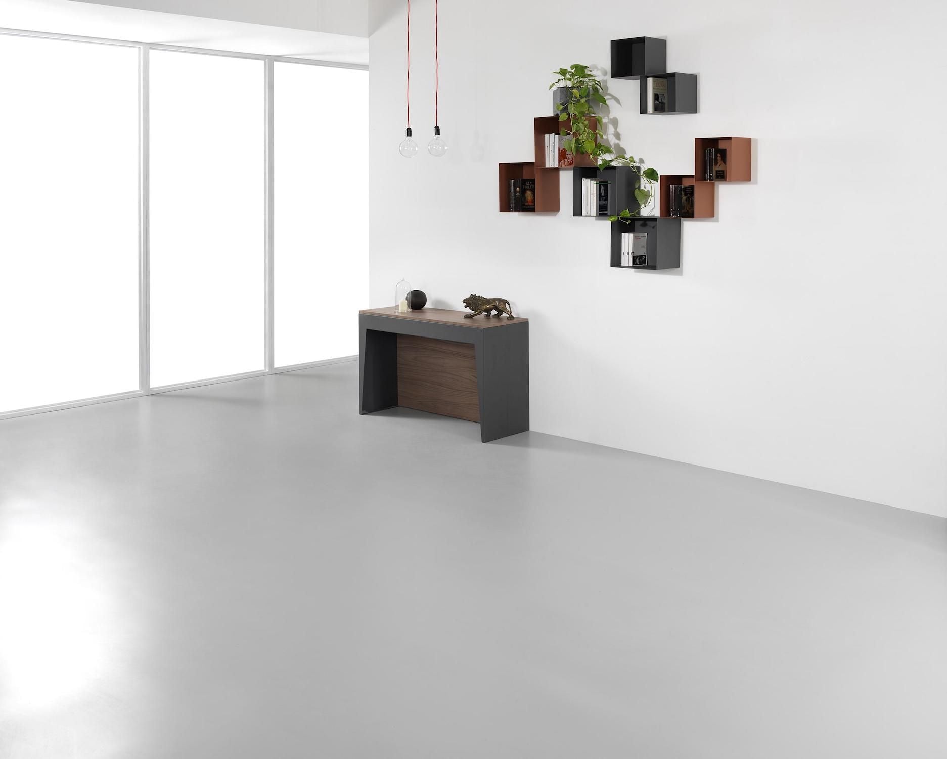 Tavolo consolle allungabile in acciaio e laminato Glen 120