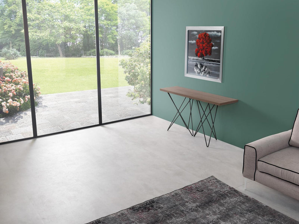 Tavolo consolle apribile a libro in acciaio e laminato Enduring