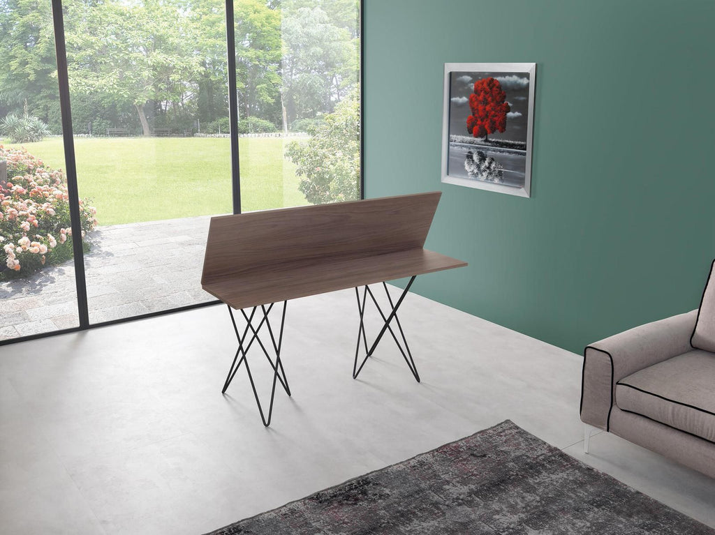 Tavolo consolle apribile a libro in acciaio e laminato Enduring