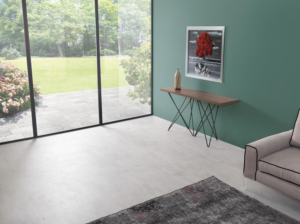 Tavolo consolle apribile a libro in acciaio e laminato Enduring