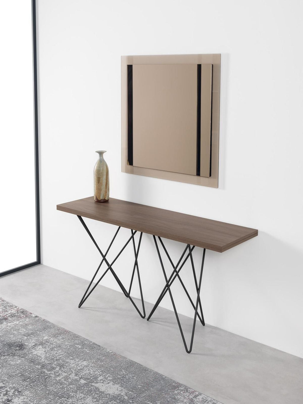 Tavolo consolle apribile a libro in acciaio e laminato Enduring