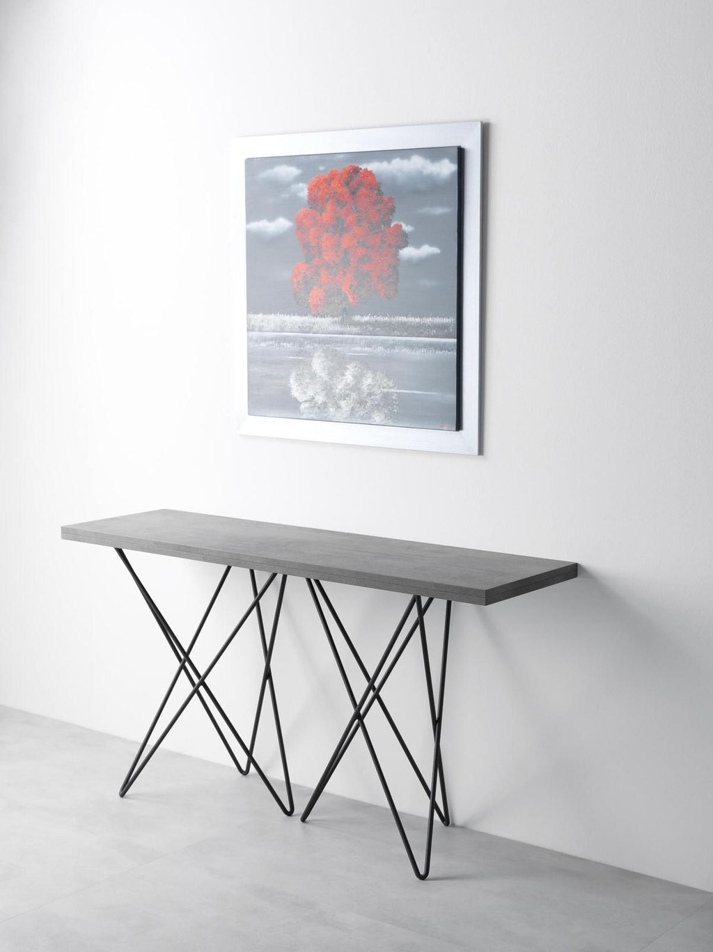 Tavolo consolle apribile a libro in acciaio e laminato Enduring