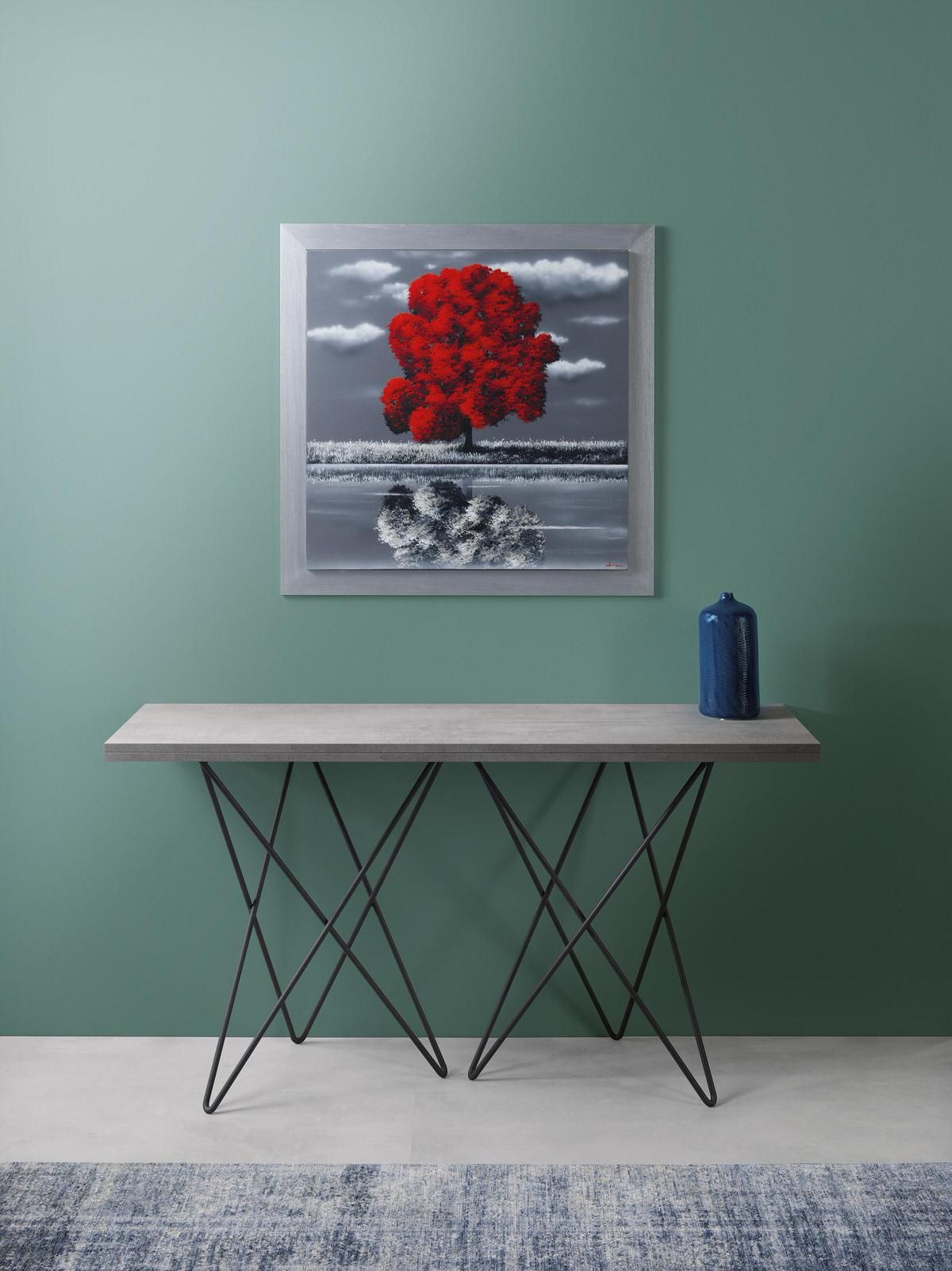 Tavolo consolle apribile a libro in acciaio e laminato Enduring