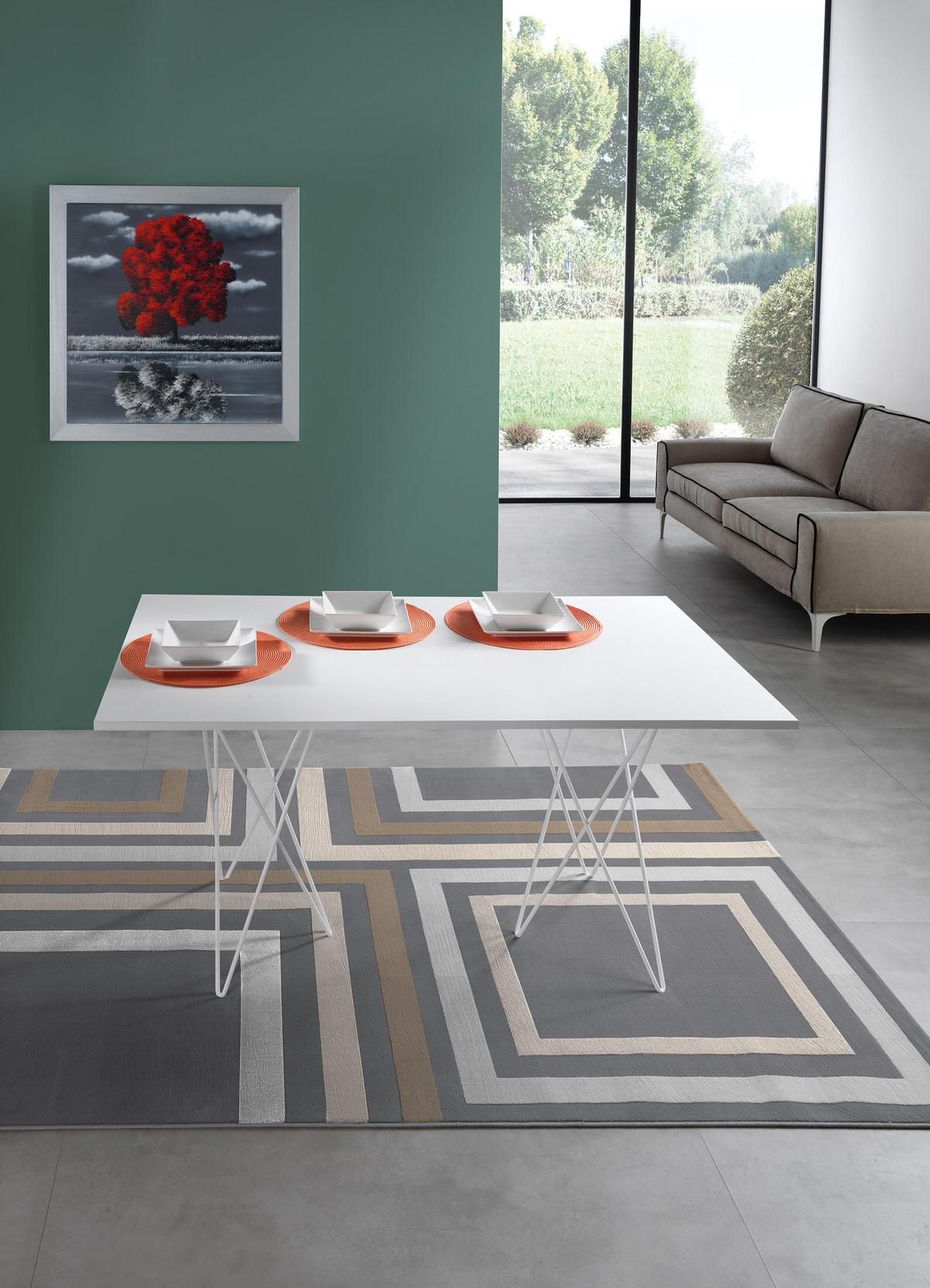 Tavolo consolle apribile a libro in acciaio e laminato Enduring