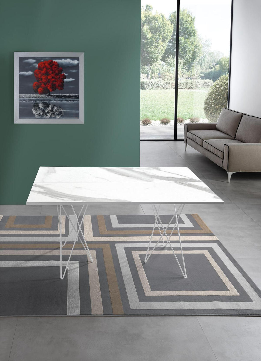 Tavolo consolle apribile a libro in acciaio e laminato Enduring