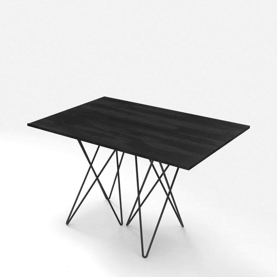 Tavolo consolle apribile a libro in acciaio e laminato Enduring