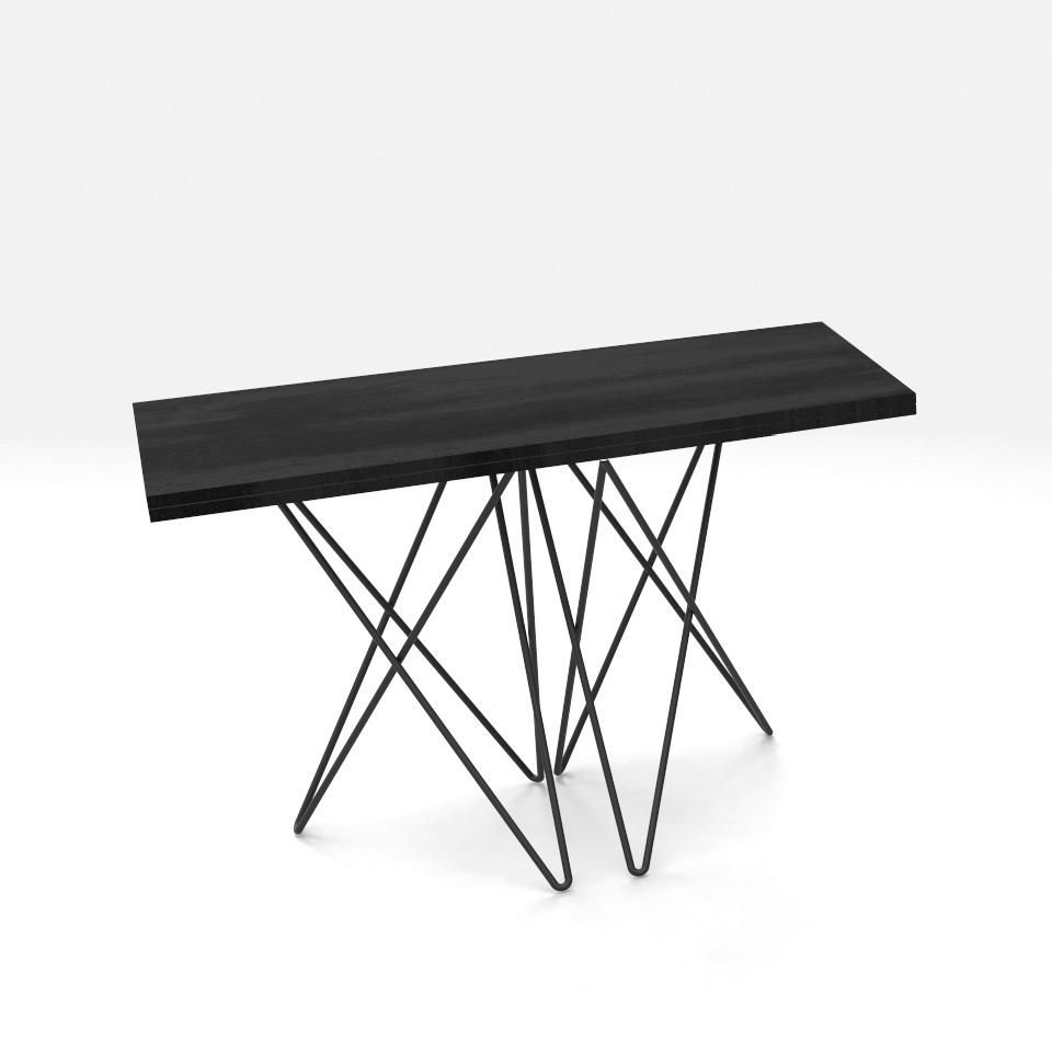 Tavolo consolle apribile a libro in acciaio e laminato Enduring